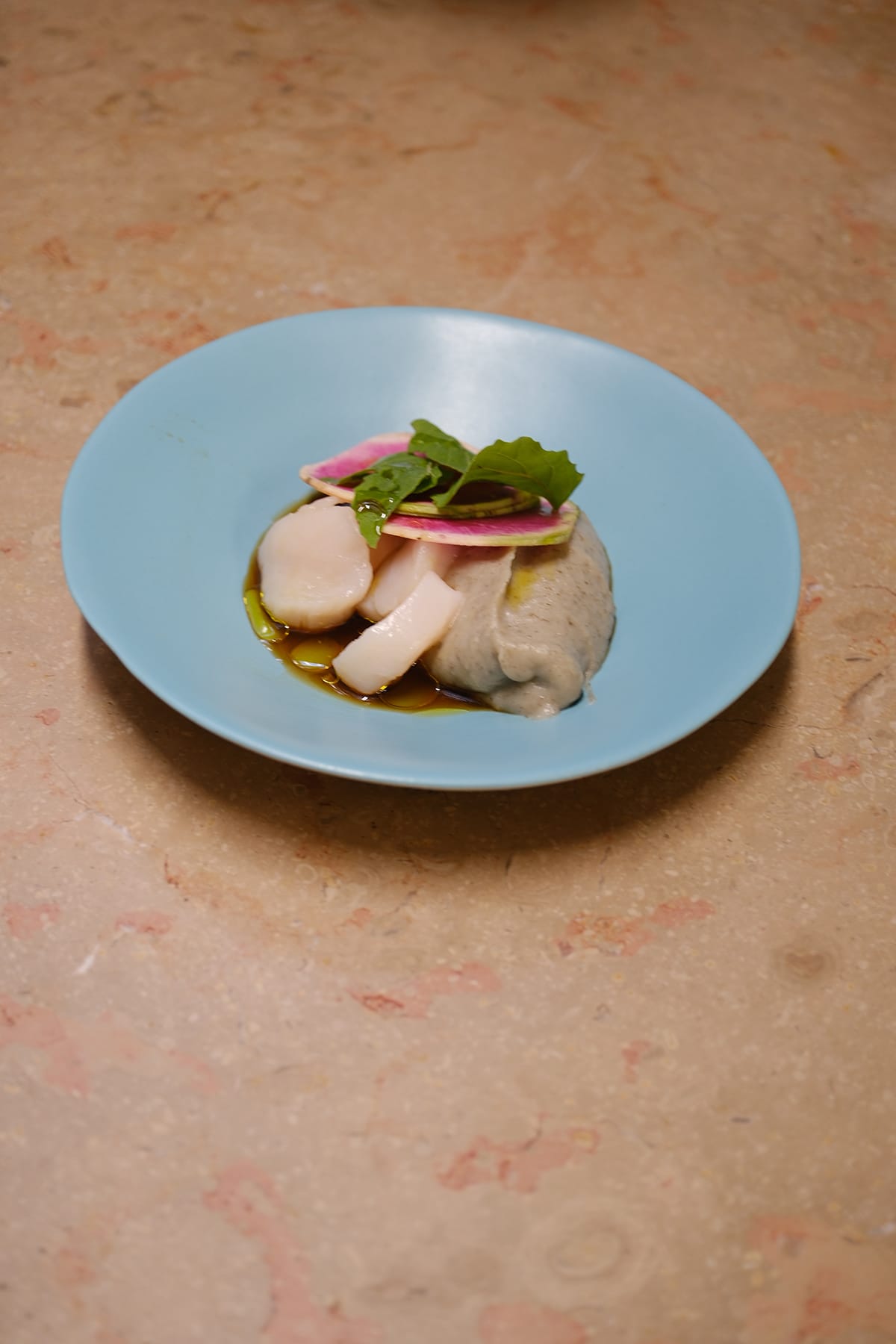 Saint-Jacques, Artichaut de Jérusalem, Radis, Ponzu, Roquette