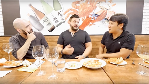 KING CRAB SEAFOOD FEAST & Sake With Adam Richman & Binging with Babish