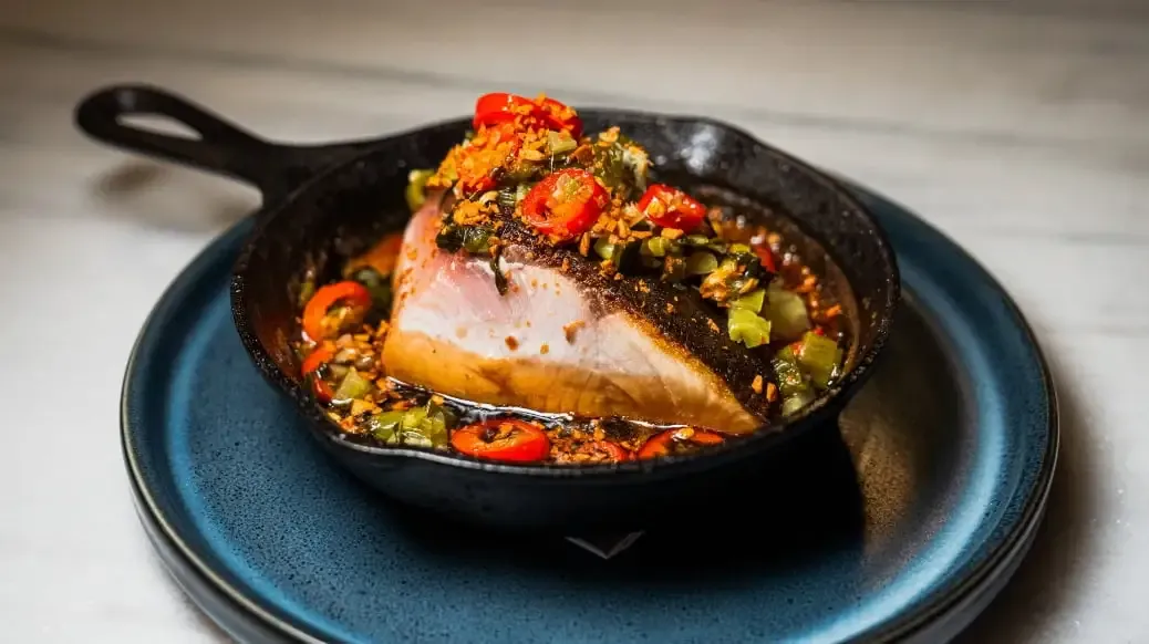 A dish featuring Buri fish.